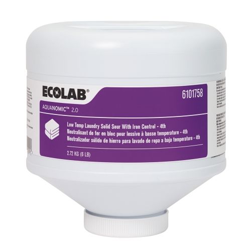 Ecolab® Aquanomic Low-Temp Laundry Solid Iron Control Sour, 6 lb, #6101758